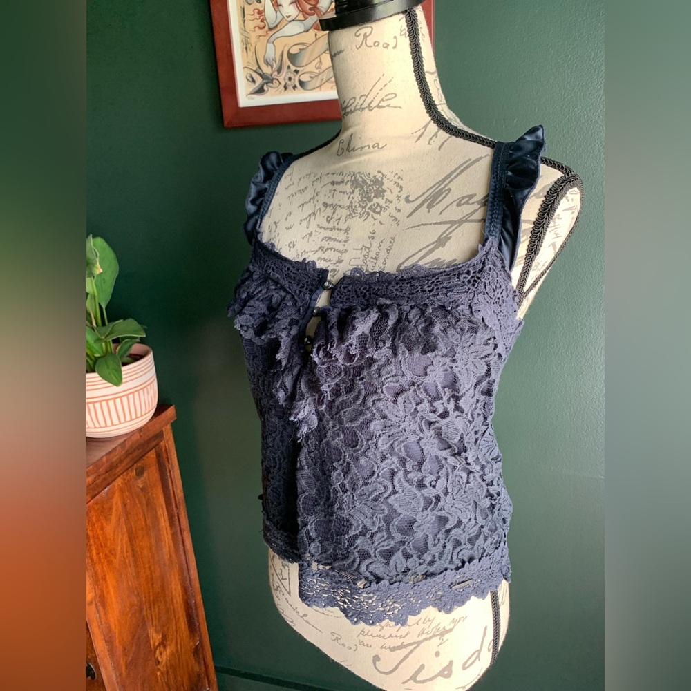 Vintage Abercrombie & Fitch Navy Lace top